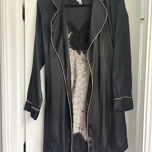 Oscar De La Renta Slip Dress Gilligan O’Malley Satin Robe